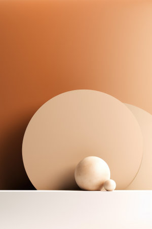 Podium color 3D background with geometric shapes for product presentation minimal style, stage. Generative AI.の素材