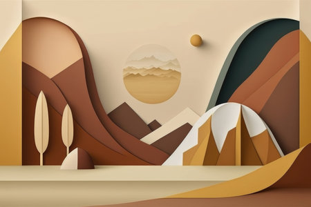 Podium color 3D background with geometric shapes for product presentation minimal style, stage. Generative AI.の素材