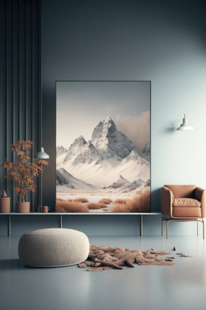 Podium color 3D background with geometric shapes for product presentation minimal style, stage, nature. Generative AI.の素材