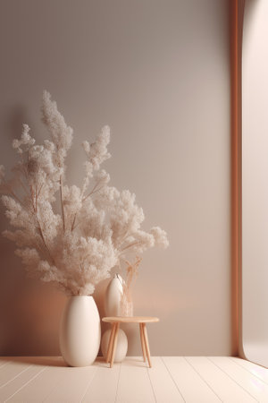 Podium color 3D background with geometric shapes for product presentation minimal style, stage, nature. Generative AI.の素材