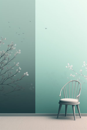 Living room interior background, nature. Created with Generative AI.の素材