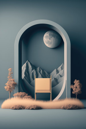 Living room interior background, nature. Created with Generative AI.の素材