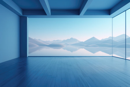 3D podium blue scene with cloud sky background, abstract background 3d rendering geometric shape blue pastel color. Stage for show cosmetic. Generative AI.の素材