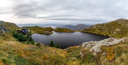 Surrounding mountains near the town of Bergen in Norway.の写真素材