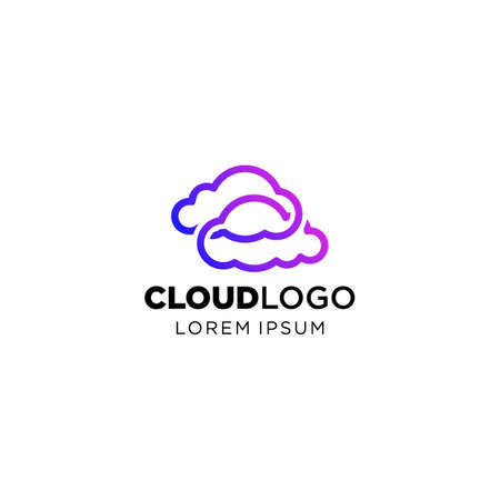 Cloud Stylish Logo Icon. Design Inspiration. Illustration vector grapich. Fit to your Digital media, Business, Company etcのイラスト素材