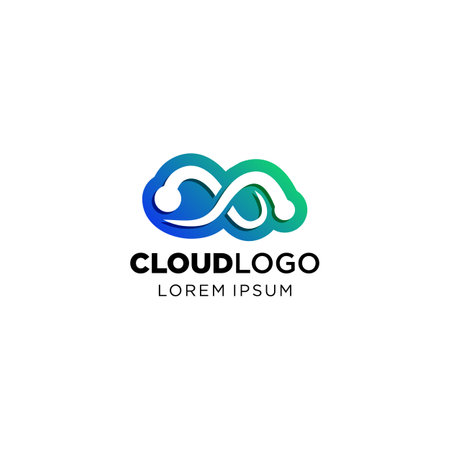 Cloud Stylish Logo Icon. Design Inspiration. Illustration vector grapich. Fit to your Digital media, Business, Company etcのイラスト素材