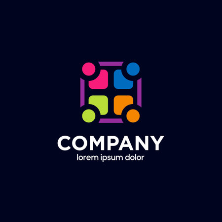 Creative company logo template. Colorful Design style. Usable For Business Brand and Creative set of Company. Vector Illustrationのイラスト素材