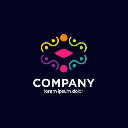 Creative company logo template. Colorful Design style. Usable For Business Brand and Creative set of Company. Vector Illustrationのイラスト素材