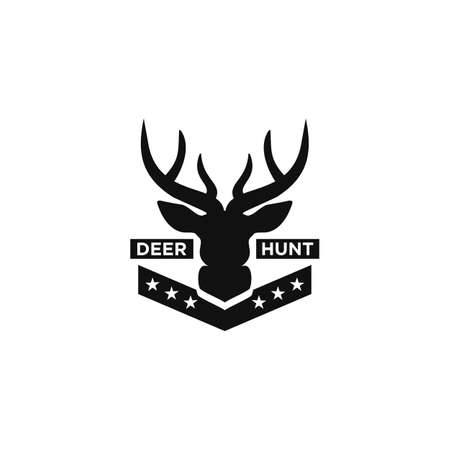 Deer logo. badges labels logo design elements. quality emblem templates. Premium retro vintage symbols. Vector illustration. design inspiration. Fit to business or communityのイラスト素材