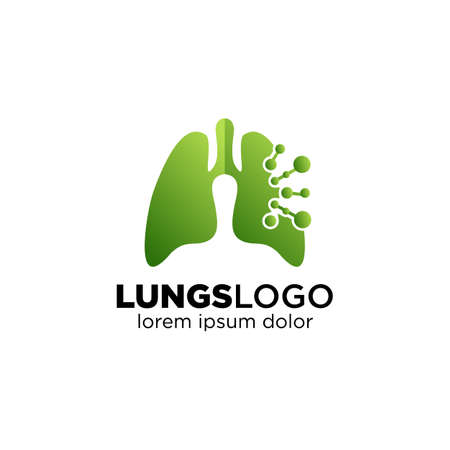 Lungs Logo Design Vector, Respiratory system icon. Gradation color style. Creative Symbol. design inspirationのイラスト素材
