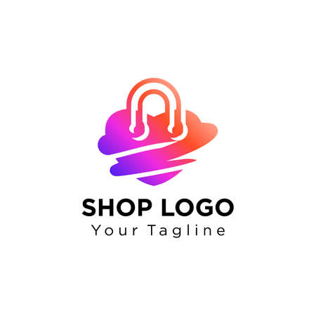 Illustration vector graphic of shop logo. Shopping icon. Design inspiration. Fit to your Business, store or Companyのイラスト素材