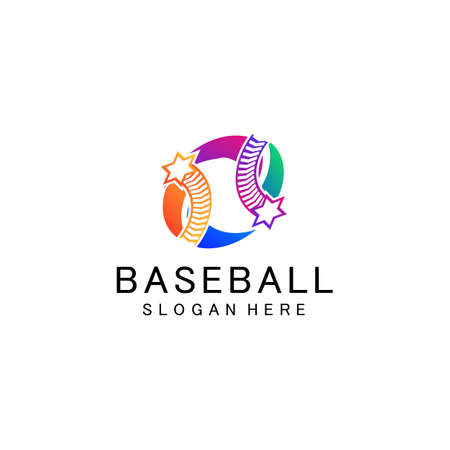 Baseball sport Logo. Colorfull style. design inspiration. Vector Illustration Fit to championship or teamのイラスト素材