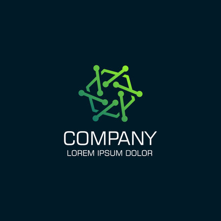 Techno logo. Digitial Technology Vector Design. Connect Dot Network. Gradation style. Aplication...