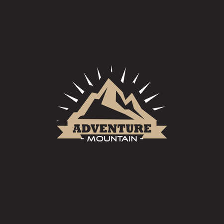 Logo Design Template Inspiration of Vintage Mountain , Vector Illustration, outdoor adventure retro logo design. Vector graphic for t shirt and other uses.のイラスト素材