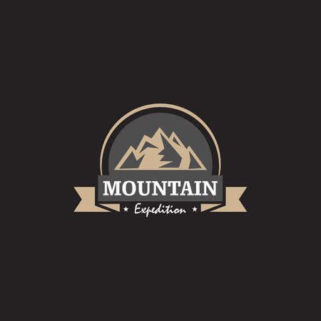 Logo Design Template Inspiration of Vintage Mountain , Vector Illustration, outdoor adventure retro logo design. Vector graphic for t shirt and other uses.のイラスト素材