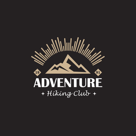 Logo Design Template Inspiration of Vintage Mountain , Vector Illustration, outdoor adventure retro logo design. Vector graphic for t shirt and other uses.のイラスト素材