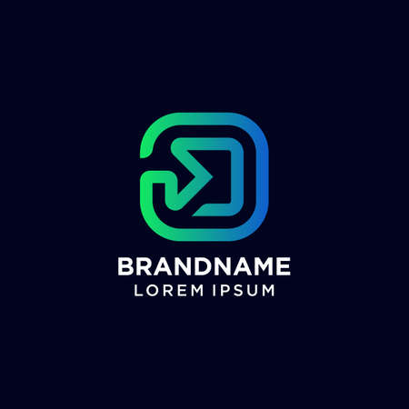 Arrow logo. Abstract business logo icon design template with arrow. Simple modern vector logo. Design inspirationのイラスト素材