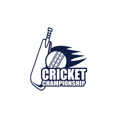 cricket logo. Sport badge, emblem team tournament template, vector. for design, advertisement, print web isolated on white backgroundのイラスト素材