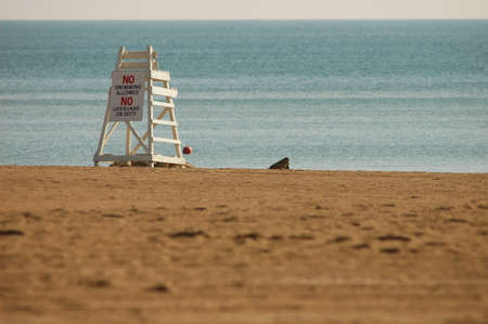 Lifeguard Stand on the Beachの写真素材