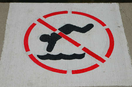No Diving Signの写真素材