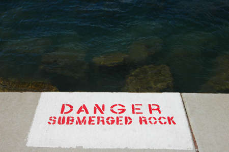 Lakefront Danger Signの写真素材