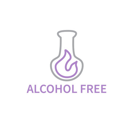 Alcohol Free Cosmetics and Beauty Skincare Vector Line Iconのイラスト素材