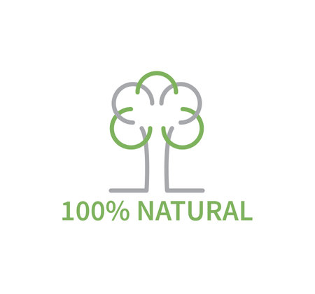 100% Natural Cosmetics and Food Eco Friendly  Vector Line Iconのイラスト素材