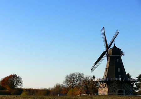 An old windmill in good condition at Romeleåsen Southern Sweden の写真素材