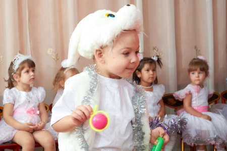 Russia, Iskitim, kindergarten "Orlenok", desember 2014 year, children in kindergartenのeditorial素材