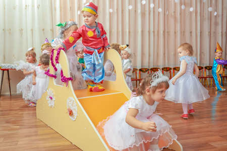 Russia, Iskitim, kindergarten "Orlenok", desember 2014 year, children in kindergartenのeditorial素材
