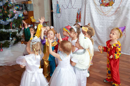 Russia, Iskitim, kindergarten "Orlenok", desember 2014 year, children in kindergartenのeditorial素材
