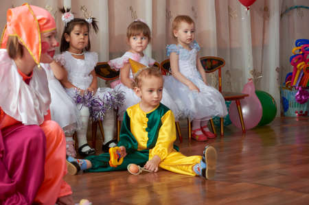 Russia, Iskitim, kindergarten "Orlenok", desember 2014 year, children in kindergartenのeditorial素材