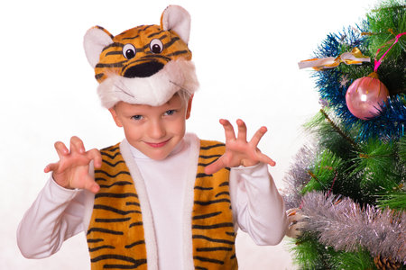 The boy celebrated new year in a fancy dressの写真素材