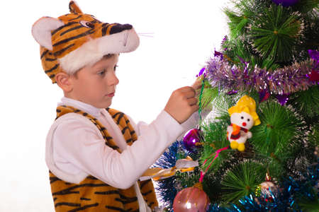 The boy celebrated new year in a fancy dressの写真素材