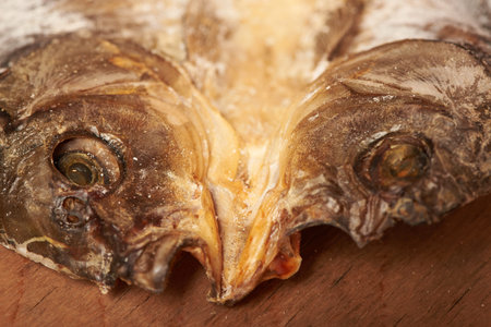 Still life. Dried sun dried fish. River perch. Salty delicious fragrant.