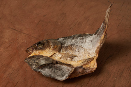 Still life. Dried sun dried fish. River perch. Salty delicious fragrant.の写真素材
