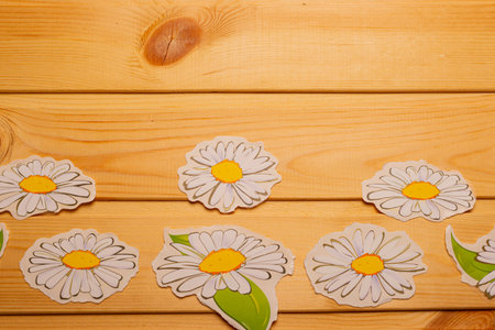 The view from the top. White flowers on a light tree.Postcard for an inscription or ad. Sun flower.