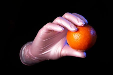 The magician shows the focus session. Sleight of hand and distraction of the viewer's attention. A breathtaking sight.の写真素材