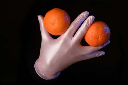 The magician shows the focus session. Sleight of hand and distraction of the viewer's attention. A breathtaking sight.の写真素材