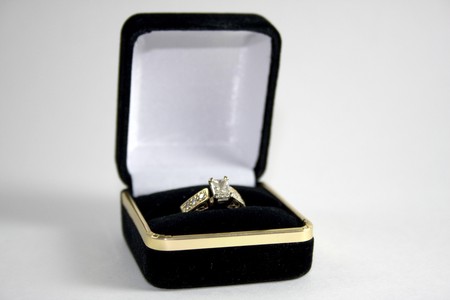 Wedding Ring in Boxの写真素材