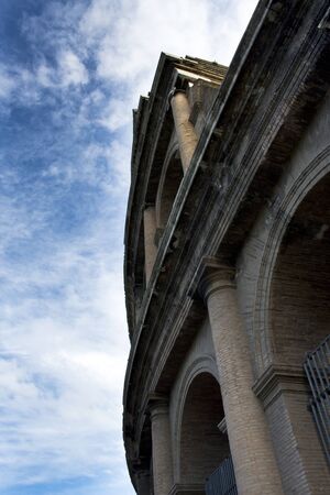 Side of ancient Roman coliseumの写真素材