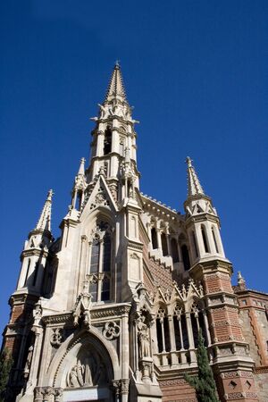 Baroque Church against blue skyの写真素材