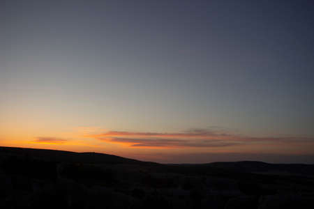 The evening sky at sunset. Beautiful landscape.の写真素材
