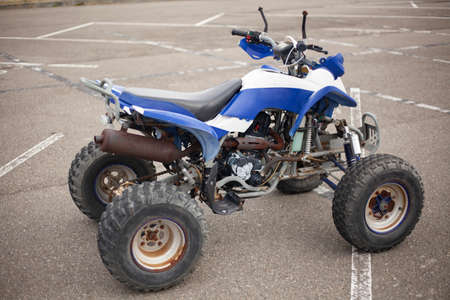 High-speed motorcycle for off-road driving. Electric moto transport. Vehicle. ATV for speed driving. Model for rent in the city.の写真素材