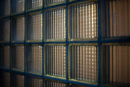 Tiled glass in the building. Thick glass does not allow much light to pass through. Double-glazed...