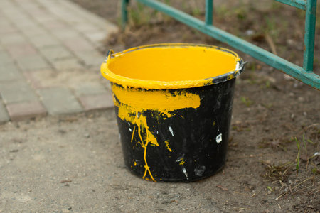 Pollen in a puddle. Beautiful stains in the water. Brownian motion of particles in a liquid. Spring...