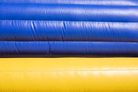 Inflatable playground. Obstacle course for entertainment. Playground for jumping. Without people.の写真素材