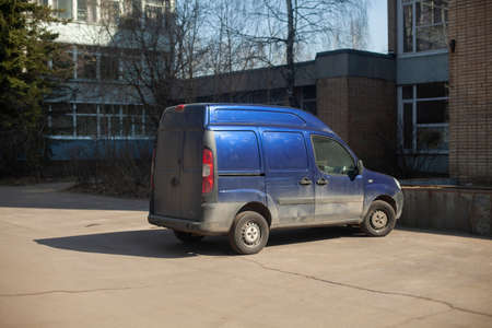 Parked car in the parking lot. The car is parked in the street. Personal transport in summer.の写真素材