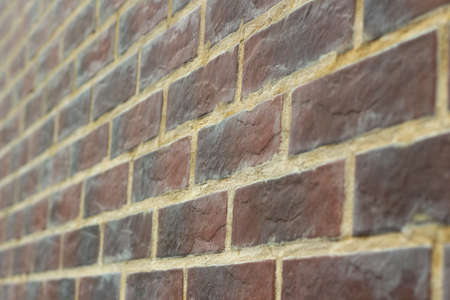 Brick texture. The wall is made of red bricks.の写真素材