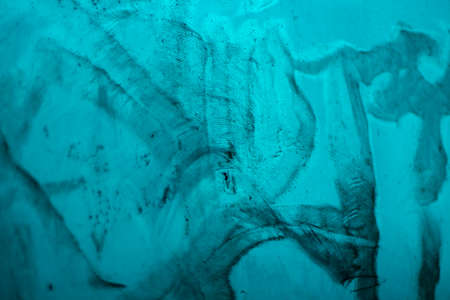 Dirty surface. Blue plastic. Scratched surface texture. Ugly background.の写真素材